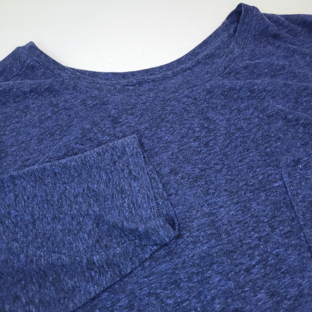 Old Navy Casual Boyfriend Top Plus Women Size 4XL Blue Linen blend